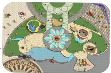 Modern SketchUp Landscape Model Featuring Children's Playground and Entertainment Facilities-BIM WORLD