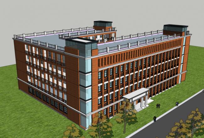 Modern Multi-Story School Complex: Teaching, Administrative, and Educational Buildings in SketchUp