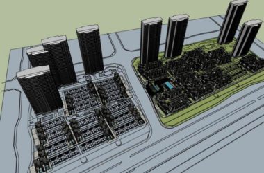 Modern High-Rise Residential Complex 3D Model in SketchUp-BIM WORLD