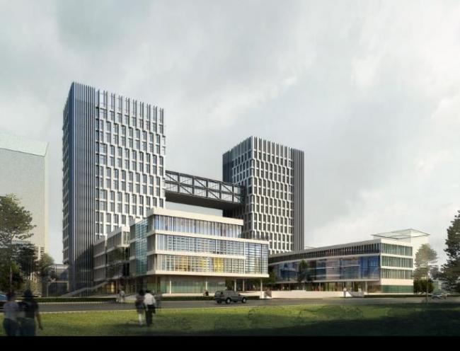 Modern High-Rise Administrative Office Building: Huai'an Government Headquarters SketchUp Model