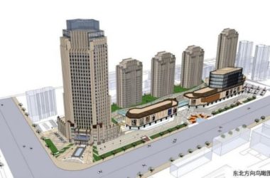SketchUp Office Model: Neoclassical and Art Deco High-Rise Headquarters with Ground Floor Retail-BIM WORLD
