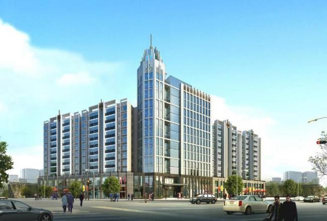 SketchUp Residential Model: Modern High-Rise Office and Residential Quarter Planning