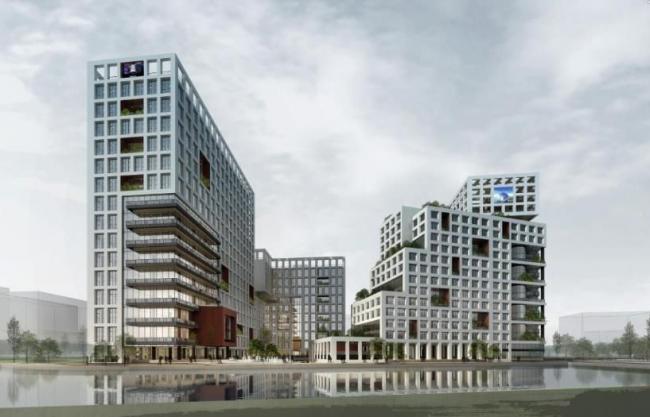 Modern High-Rise Office Building and Cultural Creative Park SketchUp Model