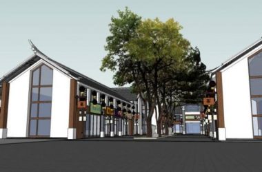 SketchUp Business Model: Multi-Story Commercial Street with Chinese Architecture-BIM WORLD