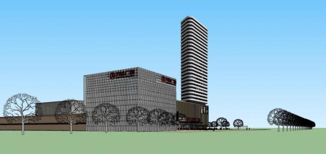 Lingshuiwan Wanda Plaza: Modern Mixed-Use Commercial and High-Rise Complex in SketchUp
