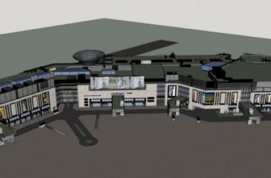 SketchUp Business Model: Modern Multi-Story Commercial Street with Retail Spaces-BIM WORLD