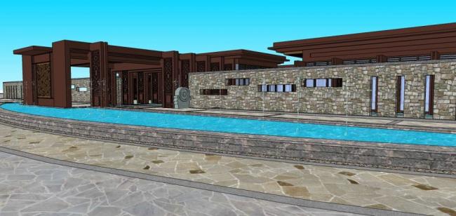 SketchUp Business Model: Multi-Story Commercial Club in Modern Chinese Style
