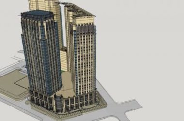 SketchUp Complex Model: Neoclassical High-Rise Office and Commercial Podium-BIM WORLD