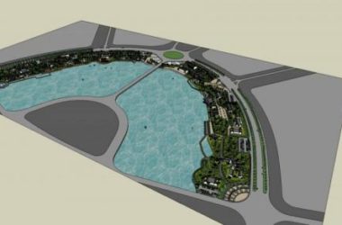 Modern Waterfront Park Landscape Model in SketchUp-BIM WORLD