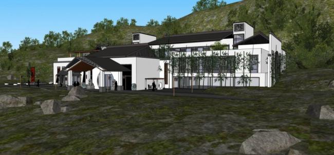Multi-Story Mountain Hotel Model in Traditional Chinese Style | SketchUp Design