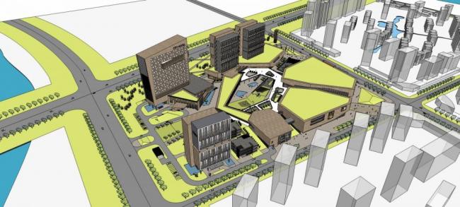 Modern High-Rise Office with Ground-Level Commercial Space | SketchUp Model