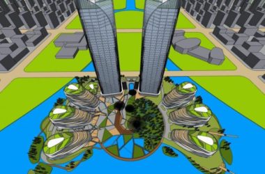 SketchUp Complex Model: Modern Super High-Rise Commercial and Office Building-BIM WORLD
