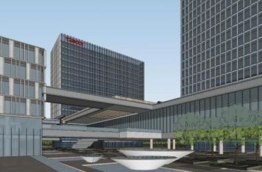 Modern Multi-Story Technology Park Office Building SketchUp Model-BIM WORLD