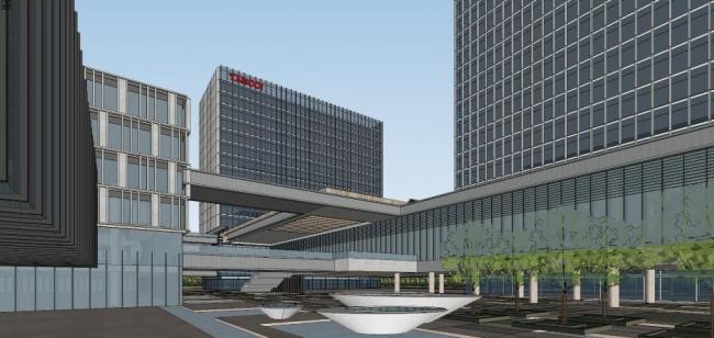 Modern Multi-Story Technology Park Office Building SketchUp Model
