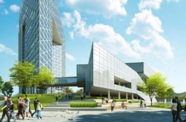 SketchUp Model of Wuhan Optics Valley Pharmaceutical Technology Trading Center: Modern Multi-Story Mixed-Use Office Building-BIM WORLD