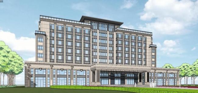 SketchUp Multi-Story Neoclassical Administrative Office Building Model
