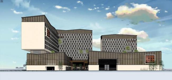 Multi-Story Office Building in Modern Chinese Style | SketchUp Model