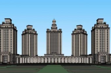 SketchUp Office Model: High-Rise Neoclassical Administrative Building-BIM WORLD