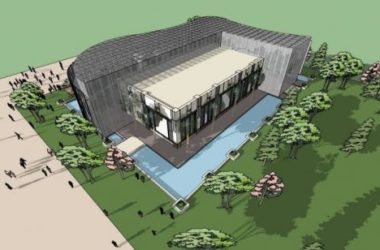 SketchUp Business Model: Modern Multi-Story Curved Clubhouse and Commercial Building-BIM WORLD