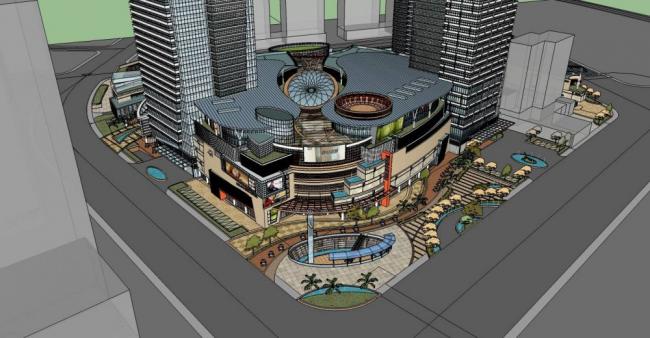 SketchUp Complex Model: Modern Super High-Rise Commercial, Hotel, and Office Tower