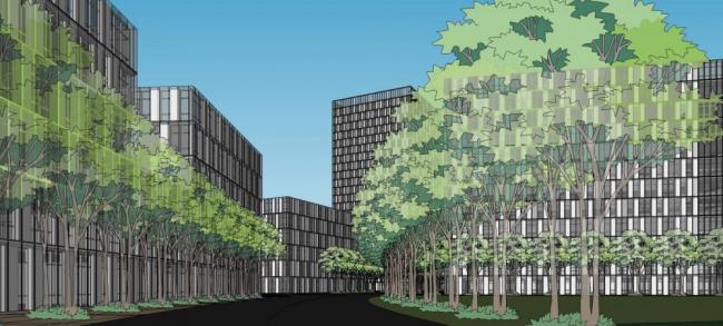 SketchUp Office Model: Modern Multi-Story High-Rise Office and Hotel at Tsinghua Jiading Science and Technology Park