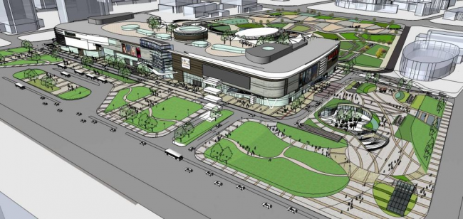 SketchUp Business Model: Modern Multi-Story Commercial Building and Large Shopping Mall Design