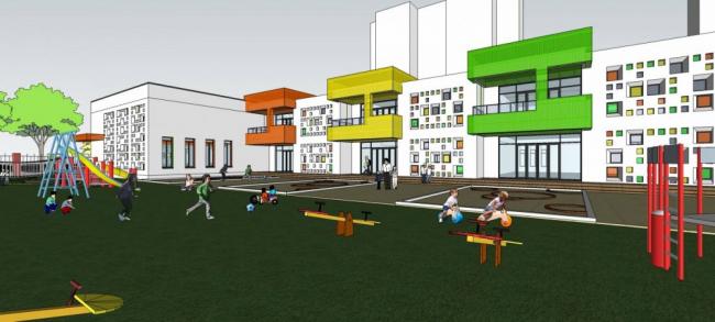 Modern Multi-Story Kindergarten Design | SketchUp School Model for Educational Architecture