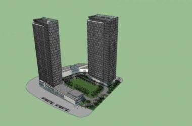 Modern High-Rise Commercial Office Building SketchUp Model-BIM WORLD