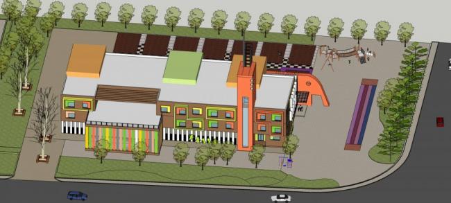 Modern Multi-Story Kindergarten Design | SketchUp School Model for Educational Architecture