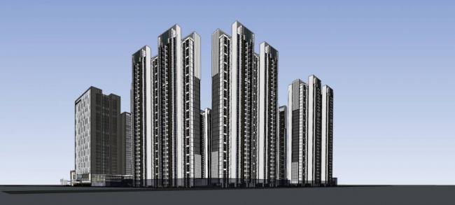 Wanda Commercial Complex: Modern High-Rise Office and Residential SketchUp Model