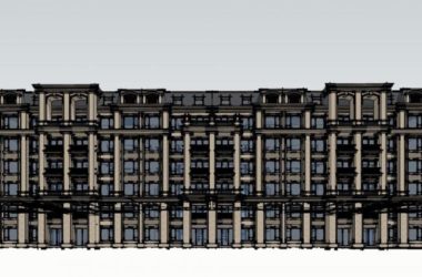 Neoclassical Multi-Story Townhouse Residential Model in SketchUp-BIM WORLD