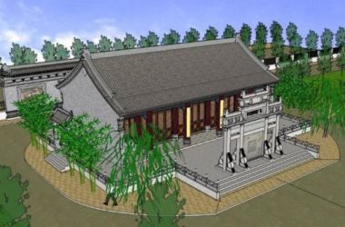 SketchUp Model of Ancient Chinese Ancestral Hall Architecture-BIM WORLD