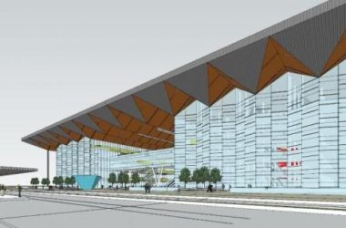 SketchUp Design: Modern Multi-Story Bus Station and Station Road Bridge Architecture-BIM WORLD
