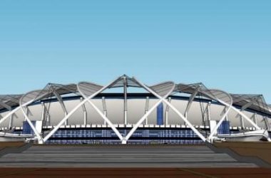 Modern Multi-Story Sports Arena Model in SketchUp-BIM WORLD