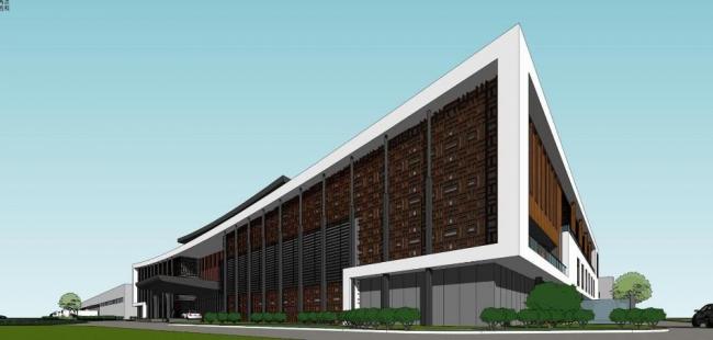 Sketchu Industrial Factory: Multi-Story Office and Factory Building with Chinese Industrial Design