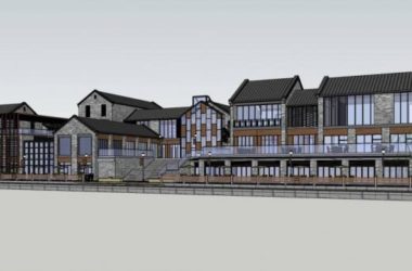 SketchUp Business Model: Multi-Story Riverside Commercial Street Featuring Ancient Chinese Architecture-BIM WORLD