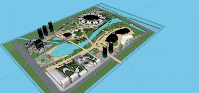 Multi-Story Olympic Sports Center Model | Modern Sports Architecture in SketchUp
