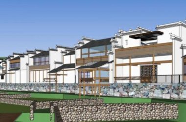 Huizhou Lakeside Leisure Resort: Multi-Story Chinese-Style Hotel Sketchup Model-BIM WORLD