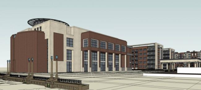 European-Style Multi-Story Vocational High School Design in SketchUp