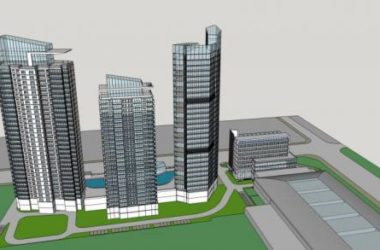 SketchUp Complex Model: Modern Urban Commercial Complex with High-Rise Office Buildings-BIM WORLD
