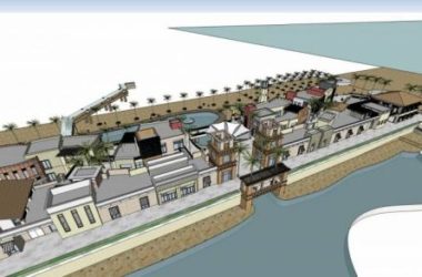 SketchUp Business Model: Modern Multi-Story Commercial Street at Fisherman's Wharf-BIM WORLD