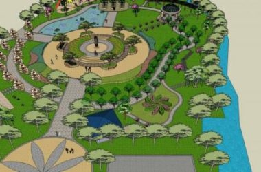Modern Park Landscape Design in SketchUp: Trees, Pools, and Water Features-BIM WORLD