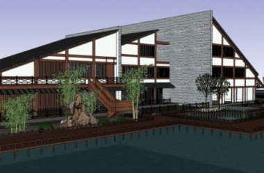 SketchUp Business Model: Multi-Story Lakeside Clubhouse and Commercial Building in Modern Chinese Style-BIM WORLD