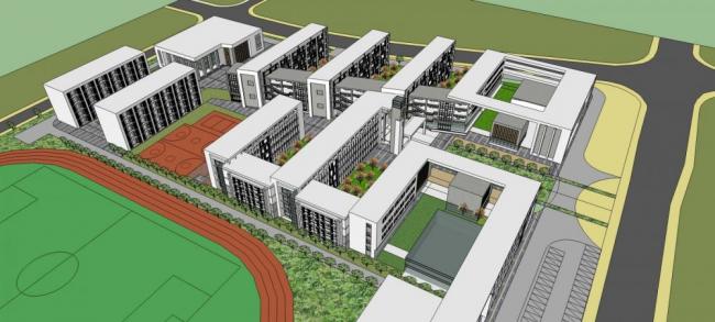 Modern Multi-Story School Campus Model in SketchUp: Educational Architecture Design