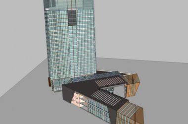 Modern High-Rise Office Building Model in SketchUp-BIM WORLD