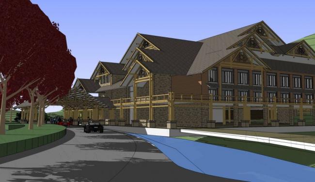 SketchUp Model of a Multi-Story Inner Mongolia Hot Spring Resort with Chinese Design
