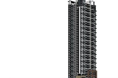 Modern High-Rise Residential Architecture with Butterfly-Shaped Layout in SketchUp-BIM WORLD