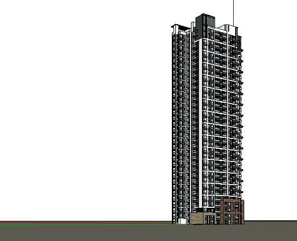 Modern High-Rise Residential Architecture with Butterfly-Shaped Layout in SketchUp