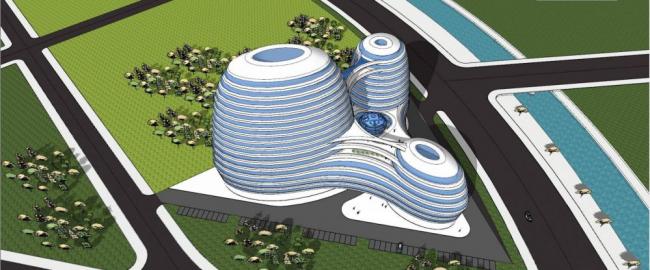 Star-Rated Cloud River High-Rise Hotel Model | Modern Multi-Story Mixed-Use Design in SketchUp