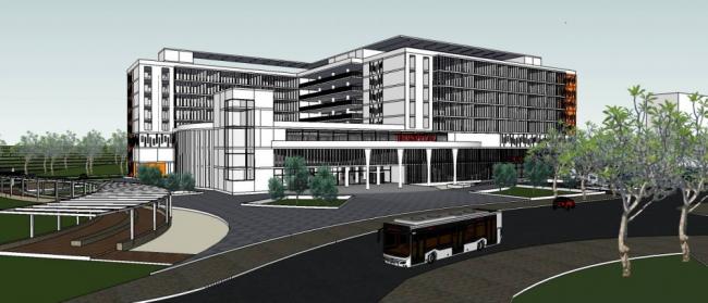 Modern Multi-Story Level 2 Grade A Hospital Model in SketchUp